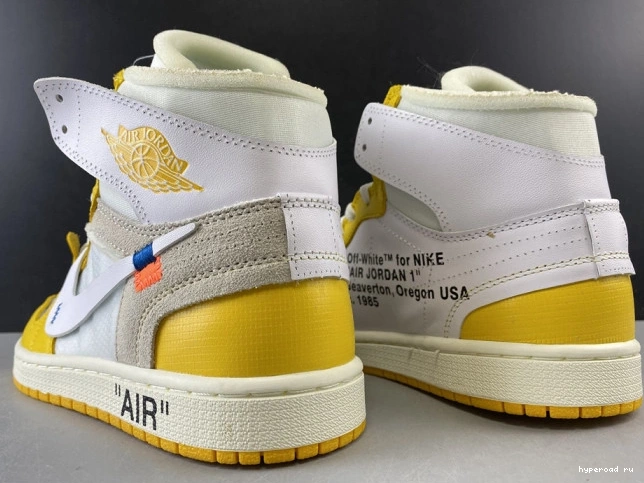 Powder AQ0818-149 x Off-White 1 Jordan Air White NRG Yellow-Cone Dark 1212